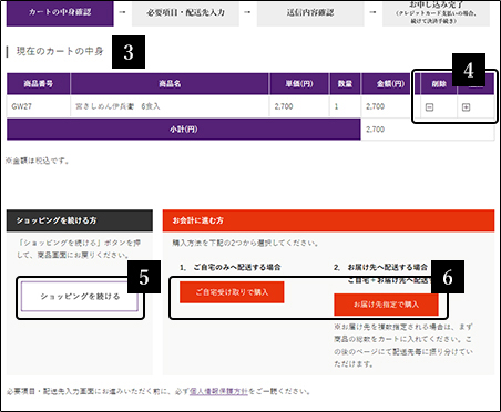 ご希望の商品をカートに入れる