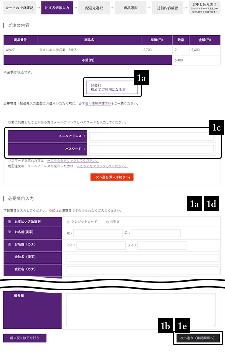 ご購入の手続き