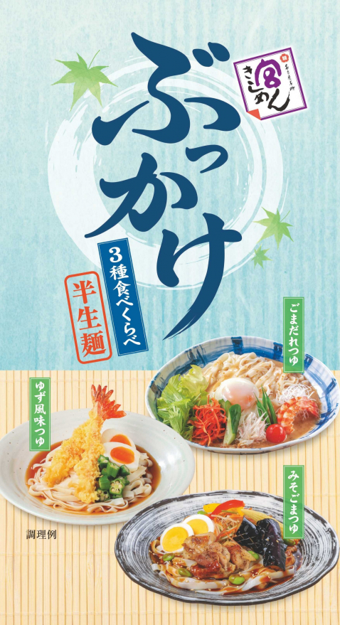 【夏季限定】半生麺 ぶっかけ3種食べくらべ　3食入